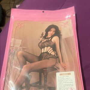 Elegant Black Fishnet Chemise